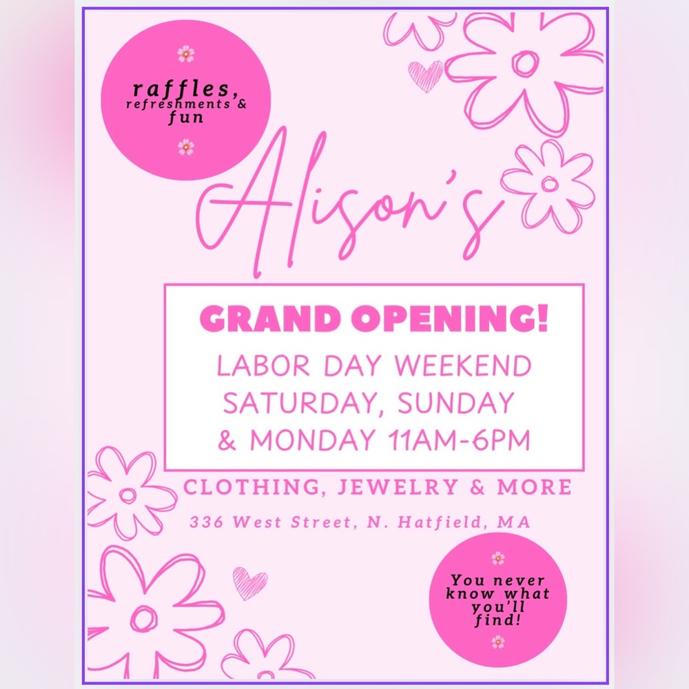 Pink and White Grand Opening Flyer